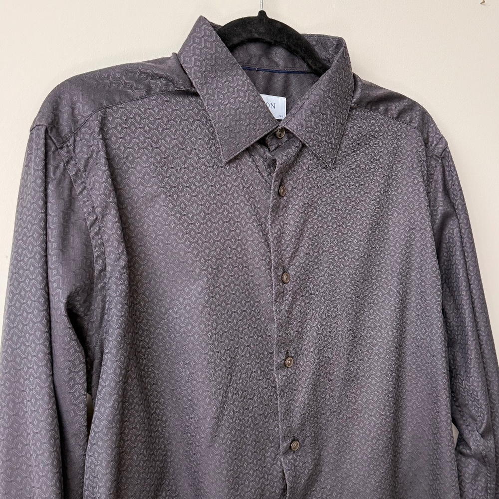 Eton Men's Button-Up Dress Shirt - Charcoal Grey